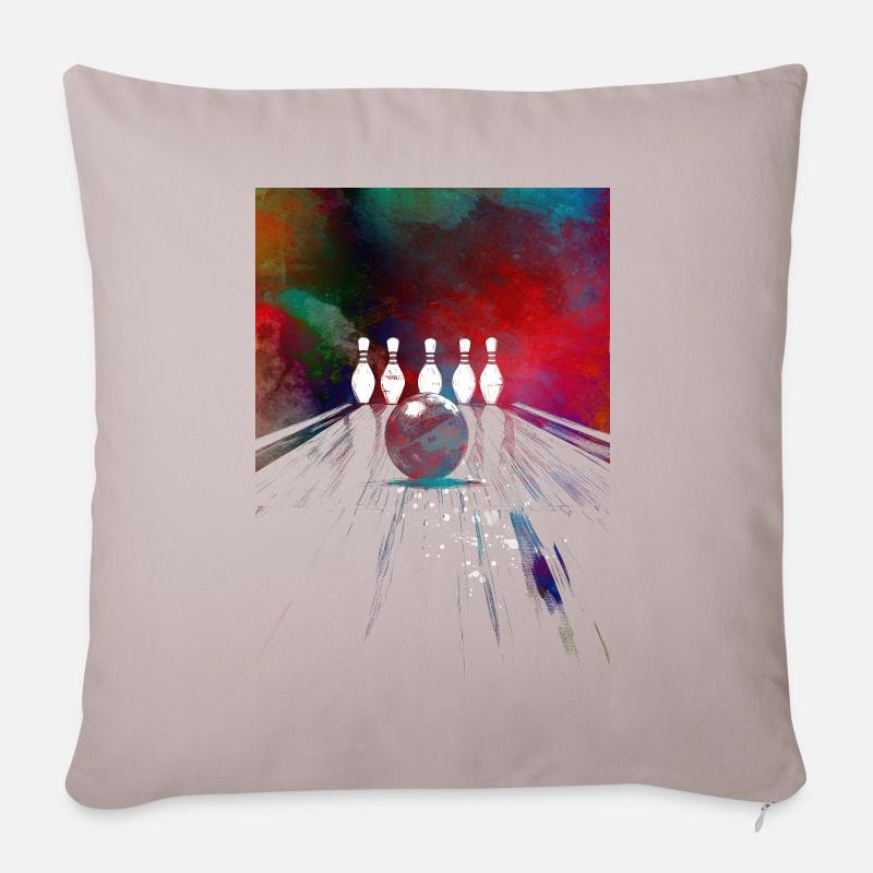 Bowling sportif - Housse de coussin décorative 45 x 45 cm - taupe clair