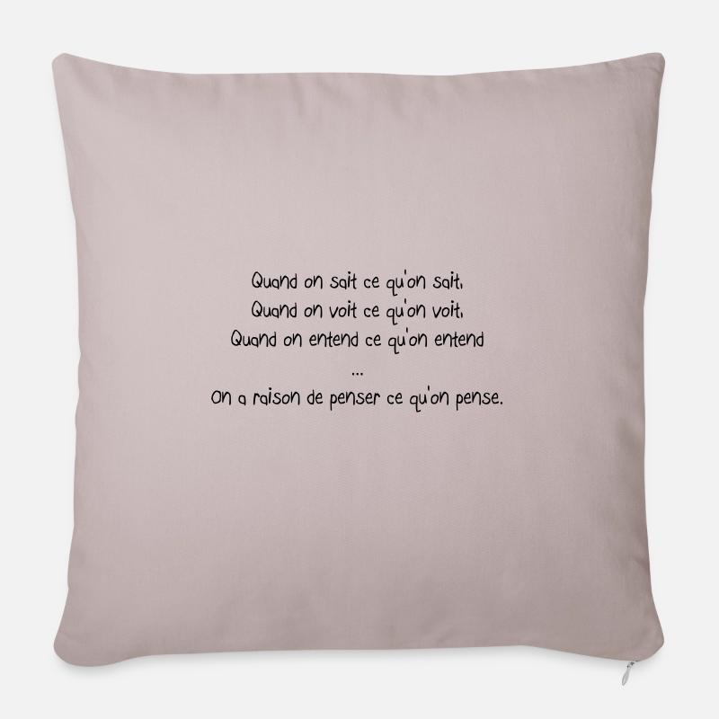 Citations - Housse de coussin décorative 45 x 45 cm - taupe clair
