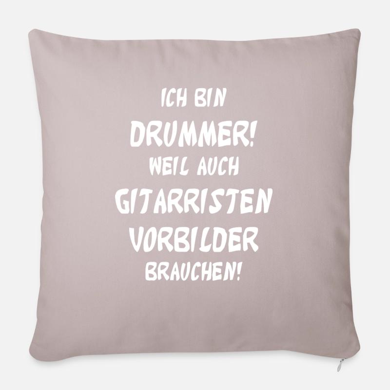 Je suis batteur parce que je suis aussi guitariste - Housse de coussin décorative 45 x 45 cm - taupe clair