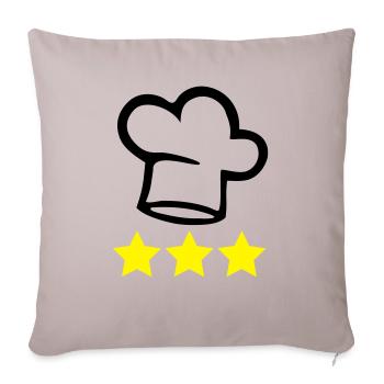 Chef's hat cook 3 stars - Sofa pillowcase 17,3'' x 17,3'' (45 x 45 cm) - light taupe - Front