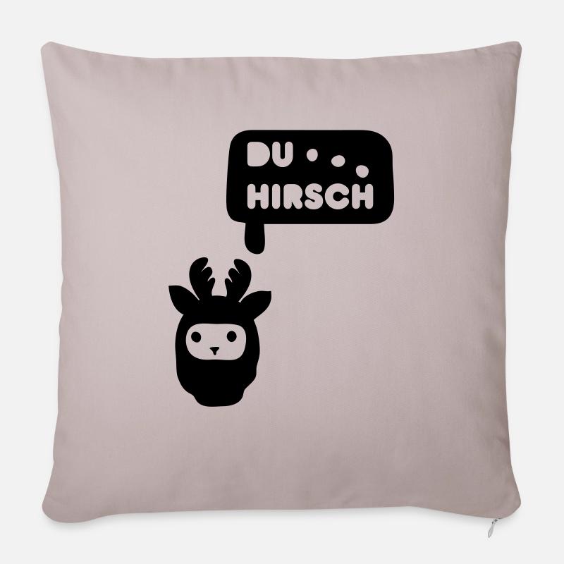 vous Hirsch - Housse de coussin décorative 45 x 45 cm - taupe clair