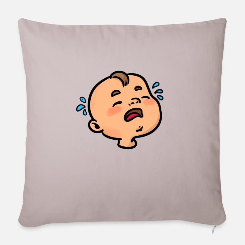 Crying Baby - Sofakissenbezug 45 x 45 cm - helles Taupe