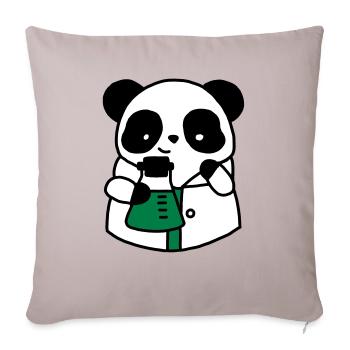 Panda-Chemiewissenschaftler technischer Biologe - Sofakissenbezug 45 x 45 cm - helles Taupe - Vorne