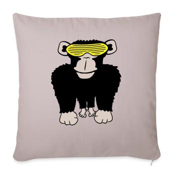 Funky Sonnenbrille Gorilla Cooler Party Affe Spaß - Sofakissenbezug 45 x 45 cm - helles Taupe - Vorne