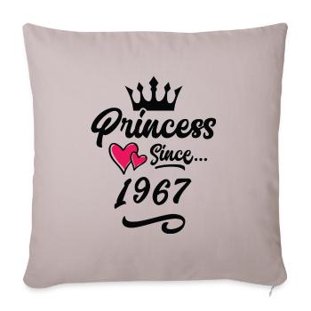 1967 Anniversaire de la princesse - Housse de coussin décorative 45 x 45 cm - taupe clair - Devant