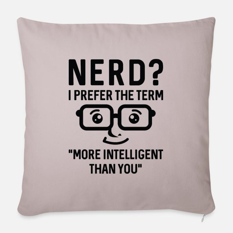 Nerd Intelligent - Sofakissenbezug 45 x 45 cm - helles Taupe