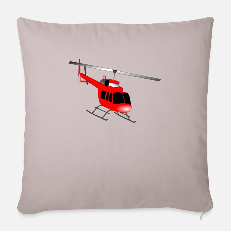 Helikopter - Sofakissenbezug 45 x 45 cm - helles Taupe