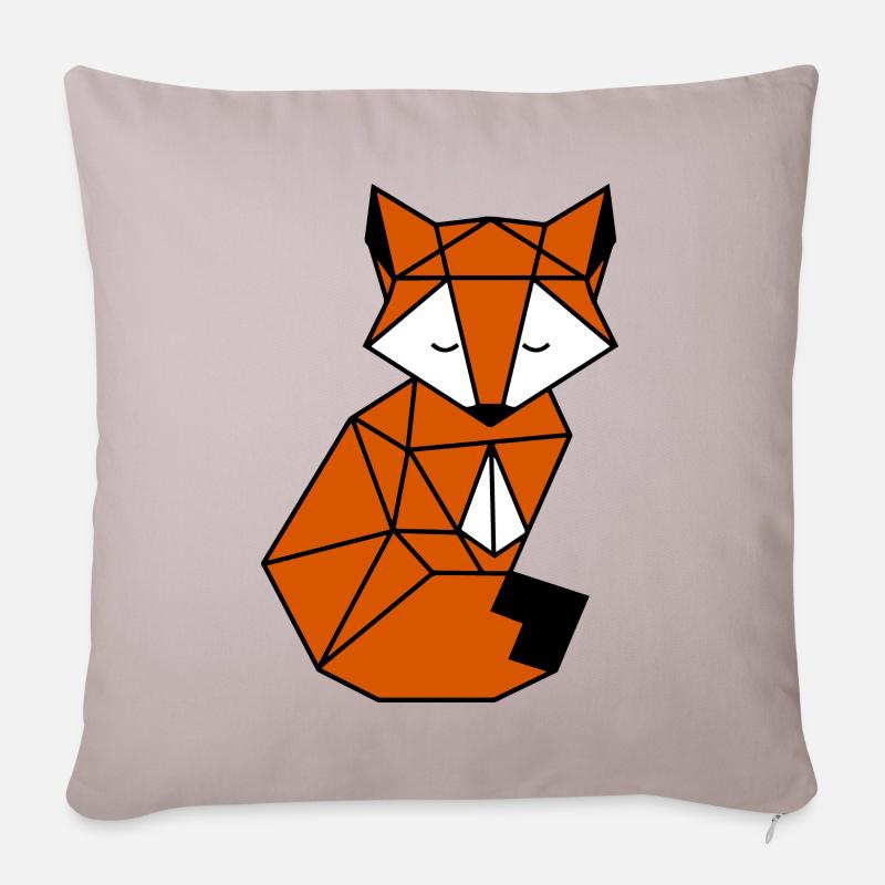 Origami-Fuchs - Sofakissenbezug 45 x 45 cm - helles Taupe