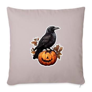 Crow with Pumpkin Halloween - Sofa pillowcase 17,3'' x 17,3'' (45 x 45 cm) - light taupe - Front