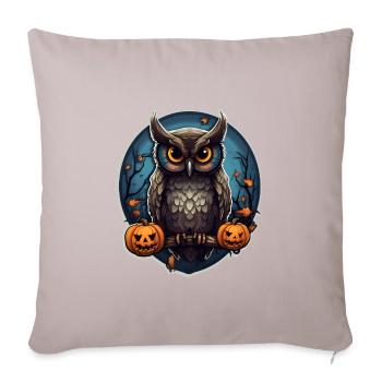 Eule Halloween - Sofakissenbezug 45 x 45 cm - helles Taupe - Vorne