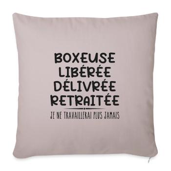 Boxer celebrates retirement with humor gift - Sofa pillowcase 17,3'' x 17,3'' (45 x 45 cm) - light taupe - Front