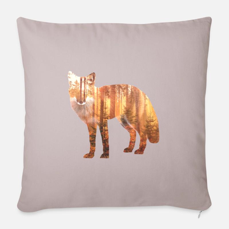 Fuchs Wald Geschenk Geschenkidee - Sofakissenbezug 45 x 45 cm - helles Taupe