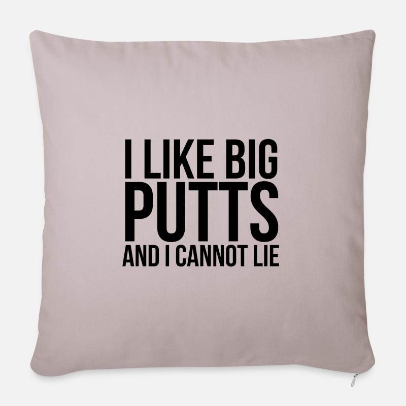 Golf golfeurs énonciations texte gros putts - Housse de coussin décorative 45 x 45 cm - taupe clair