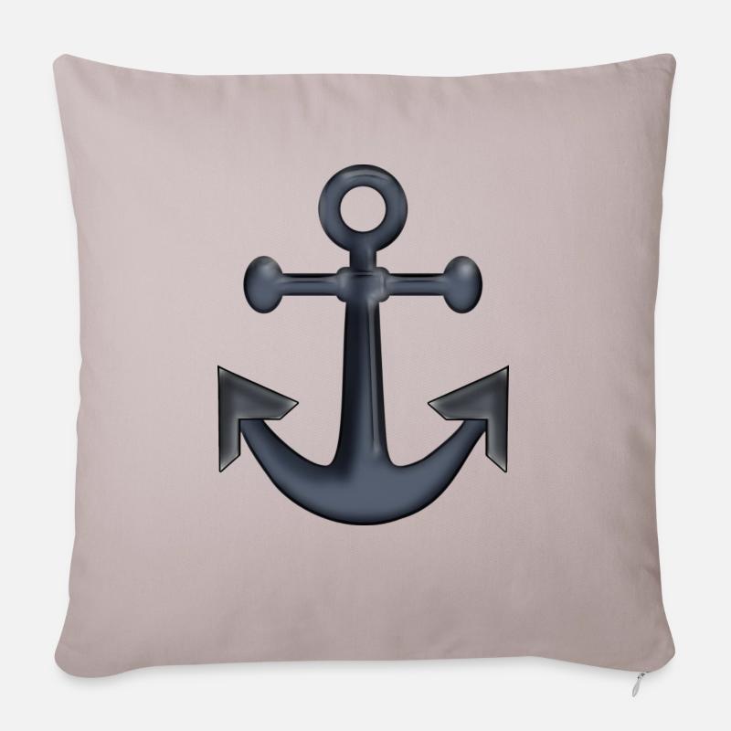 ancre - Housse de coussin décorative 45 x 45 cm - taupe clair