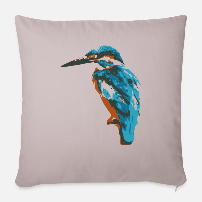 Eisvogel - Sofakissenbezug 45 x 45 cm - helles Taupe