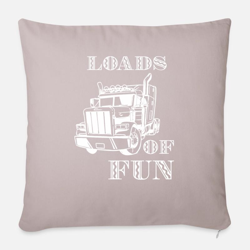 LKW Trucker - Sofakissenbezug 45 x 45 cm - helles Taupe