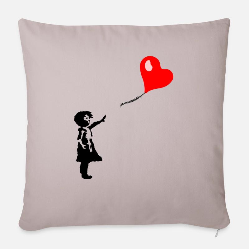 Ballon Kind - Sofakissenbezug 45 x 45 cm - helles Taupe