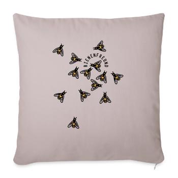 Bienen - Sofakissenbezug 45 x 45 cm - helles Taupe - Vorne