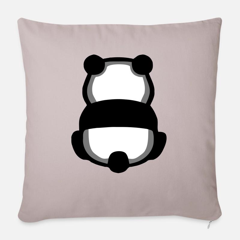 Panda Rücken - Sofakissenbezug 45 x 45 cm - helles Taupe