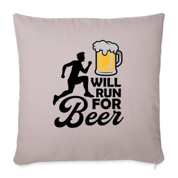Exécutera de la bière - Housse de coussin décorative 45 x 45 cm - taupe clair - Devant