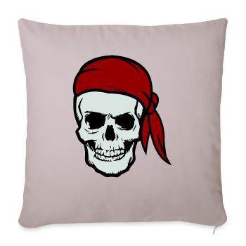 crâne pirate - Housse de coussin décorative 45 x 45 cm - taupe clair - Devant