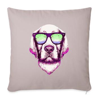 Hipster Labrador Retro Dog Retriever - Housse de coussin décorative 45 x 45 cm - taupe clair - Devant