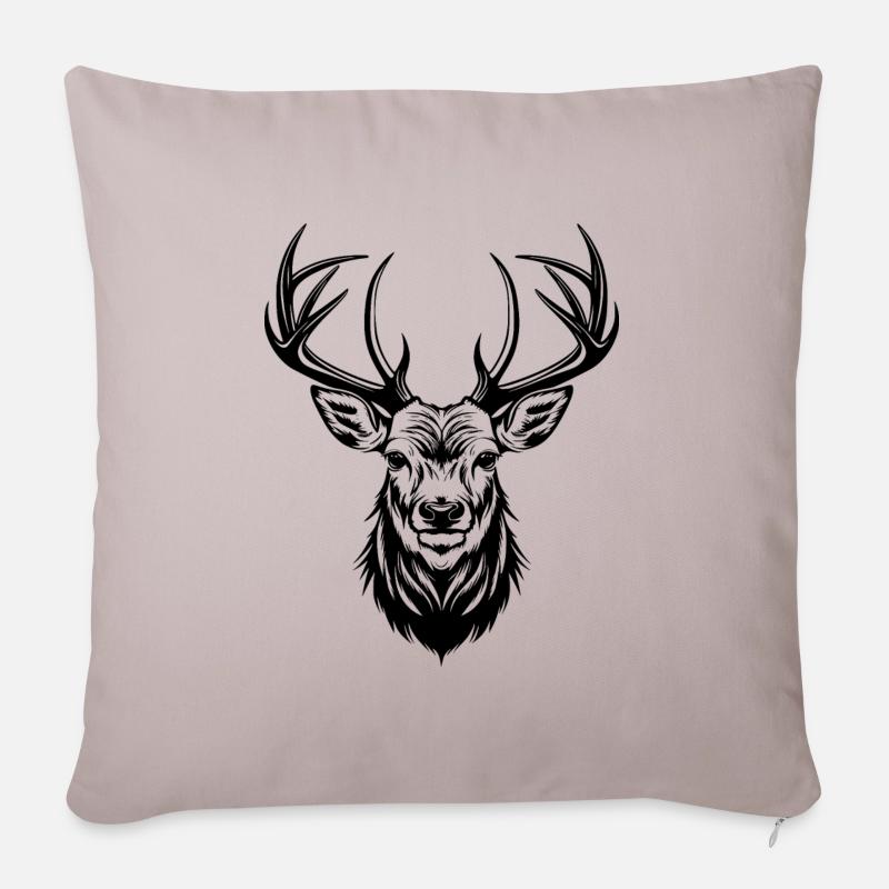 Hirsch - Sofakissenbezug 45 x 45 cm - helles Taupe
