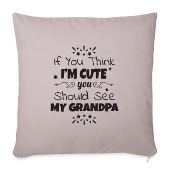 Cadeau de naissance grand-papa mignon grand-père - Housse de coussin décorative 45 x 45 cm - taupe clair - Devant