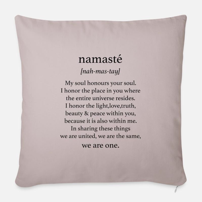 Namaste - Housse de coussin décorative 45 x 45 cm - taupe clair
