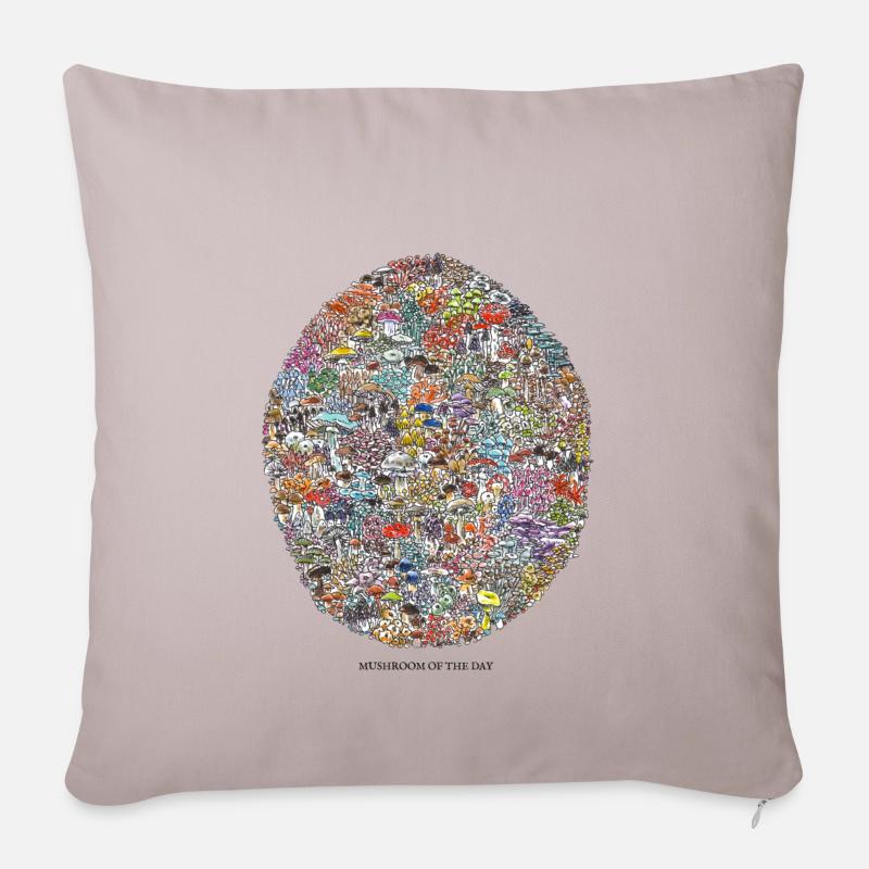Champignon du jour - Housse de coussin décorative 45 x 45 cm - taupe clair