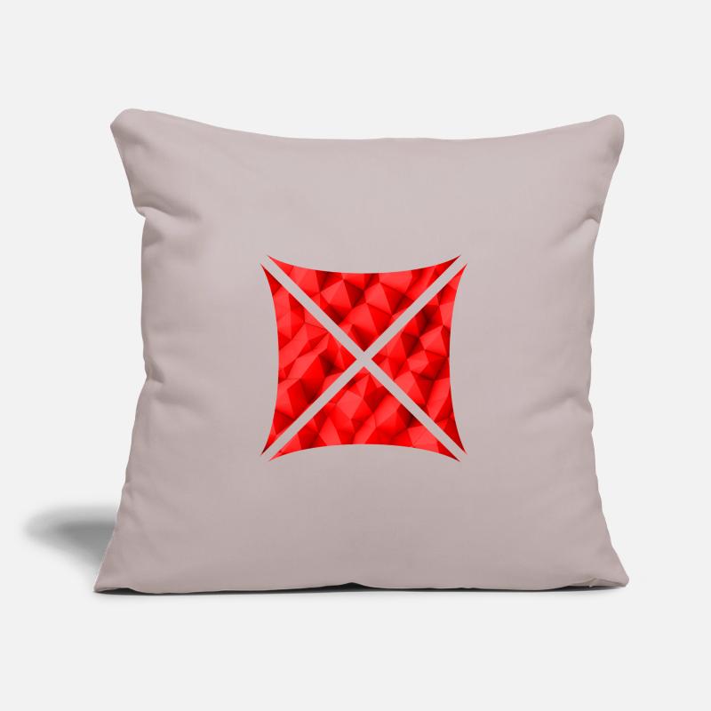 Conception de polygone abstrait rouge Housse de coussin décorative 45 x 45 cm