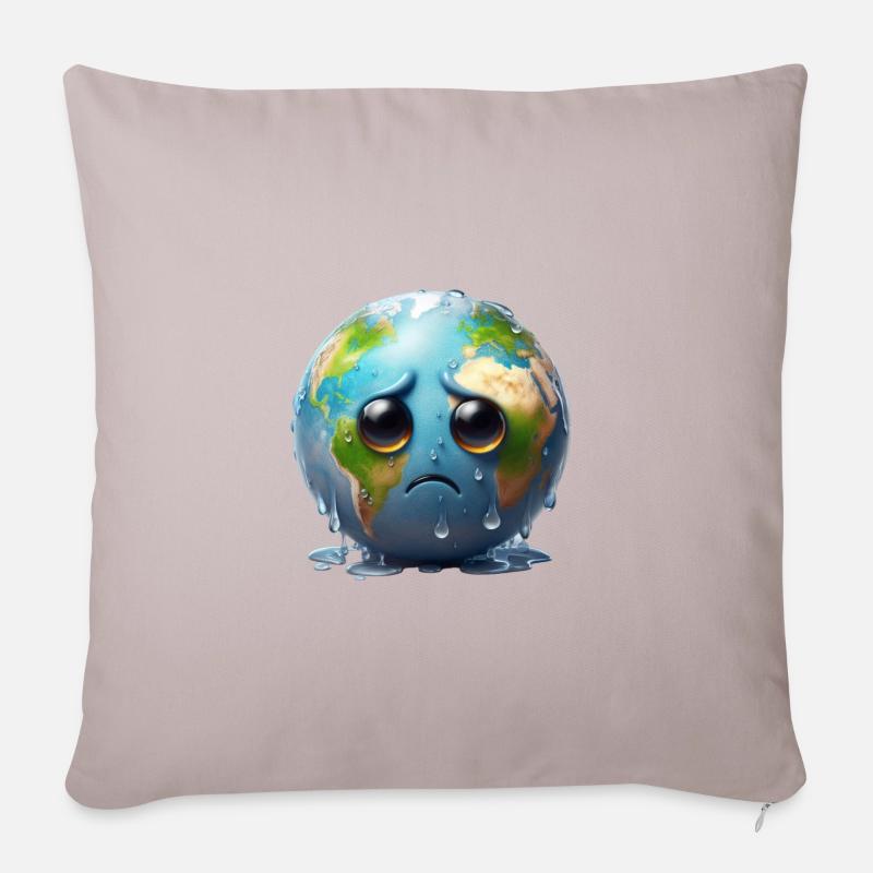Terre triste et pleureuse - Housse de coussin décorative 45 x 45 cm - taupe clair