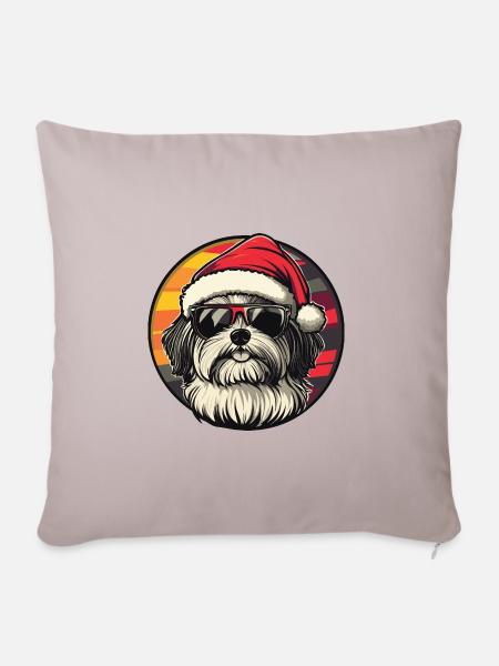 Havanese Hund Weihnachten Cool - Sofakissenbezug 45 x 45 cm - helles Taupe