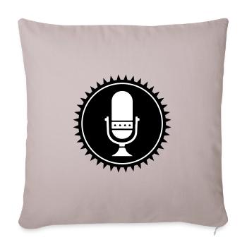 Mikrofon Podcast Symbol - Sofakissenbezug 45 x 45 cm - helles Taupe - Vorne