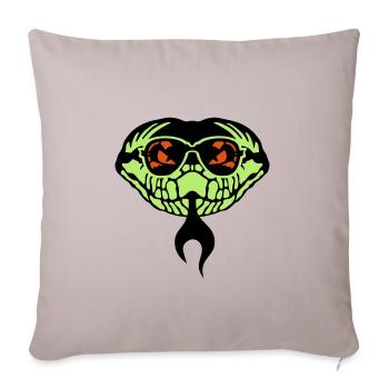 serpent lunette soleil langue vipere 1 - Housse de coussin décorative 45 x 45 cm - taupe clair - Devant