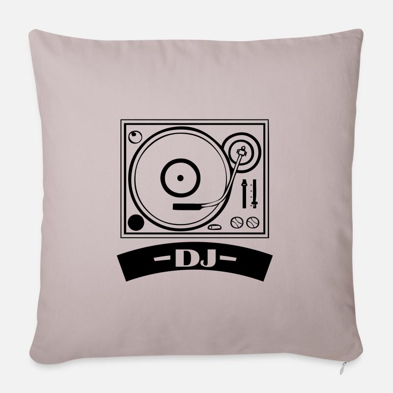 turntable dj - Sofakissenbezug 45 x 45 cm - helles Taupe