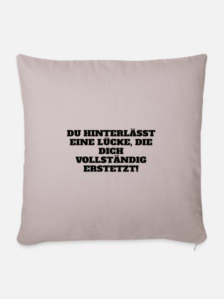 Lustiger Spruch - Sofakissenbezug 45 x 45 cm - helles Taupe