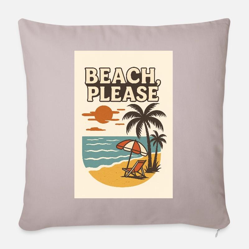 Beach, Please - Sofakissenbezug 45 x 45 cm - helles Taupe