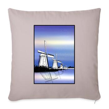 Moulins à vent de Kinderdijk - Housse de coussin décorative 45 x 45 cm - taupe clair - Devant