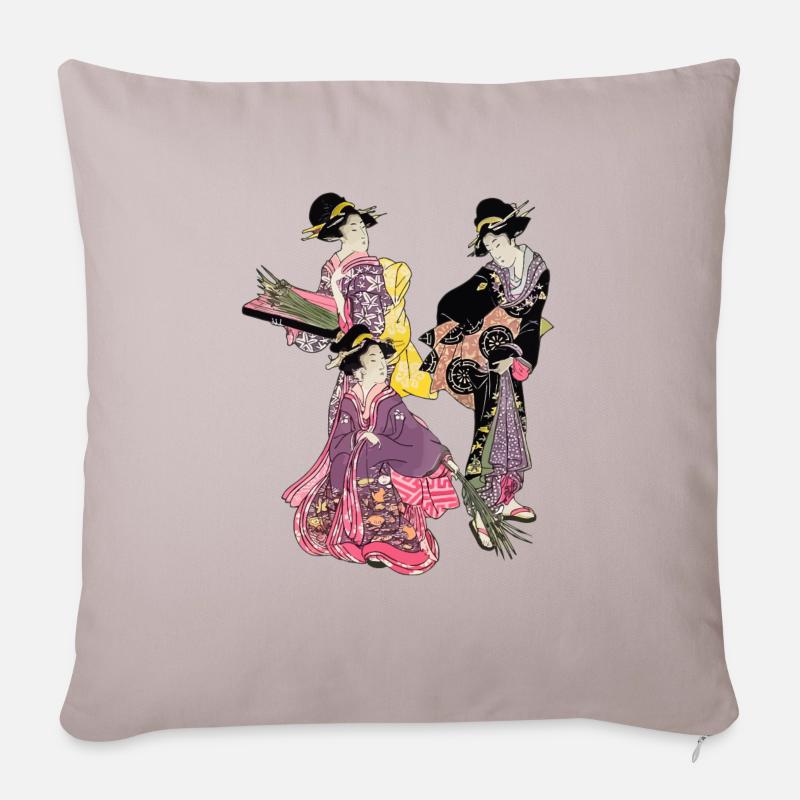 Geisha 5 - Sofakissenbezug 45 x 45 cm - helles Taupe
