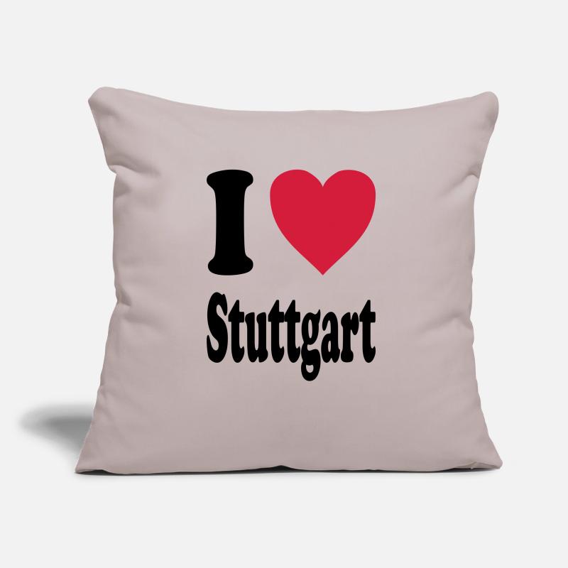 J'adore Stuttgart Housse de coussin décorative 45 x 45 cm