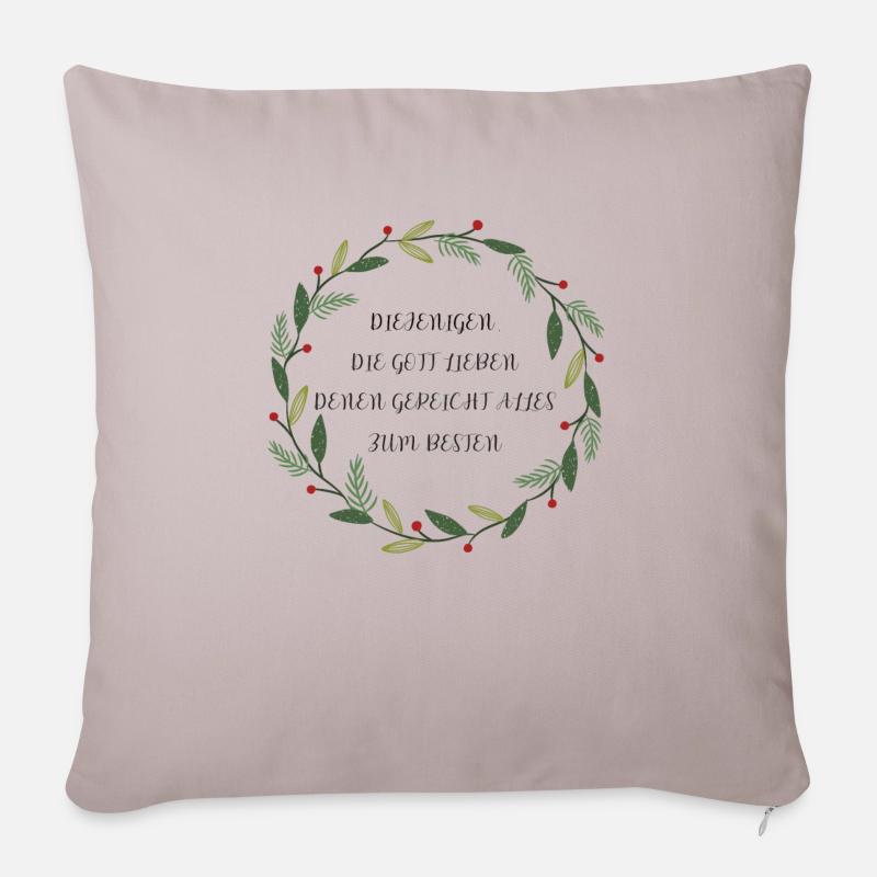 christliches Design - Gottesliebe - Sofakissenbezug 45 x 45 cm - helles Taupe