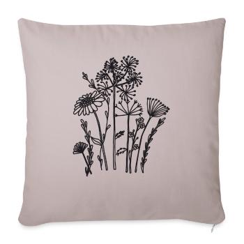 Dried flowers black - Sofa pillowcase 17,3'' x 17,3'' (45 x 45 cm) - light taupe - Front