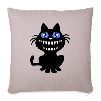 Crazy Monster Cat Halloween Horreur Dents Fun - Housse de coussin décorative 45 x 45 cm - taupe clair - Devant