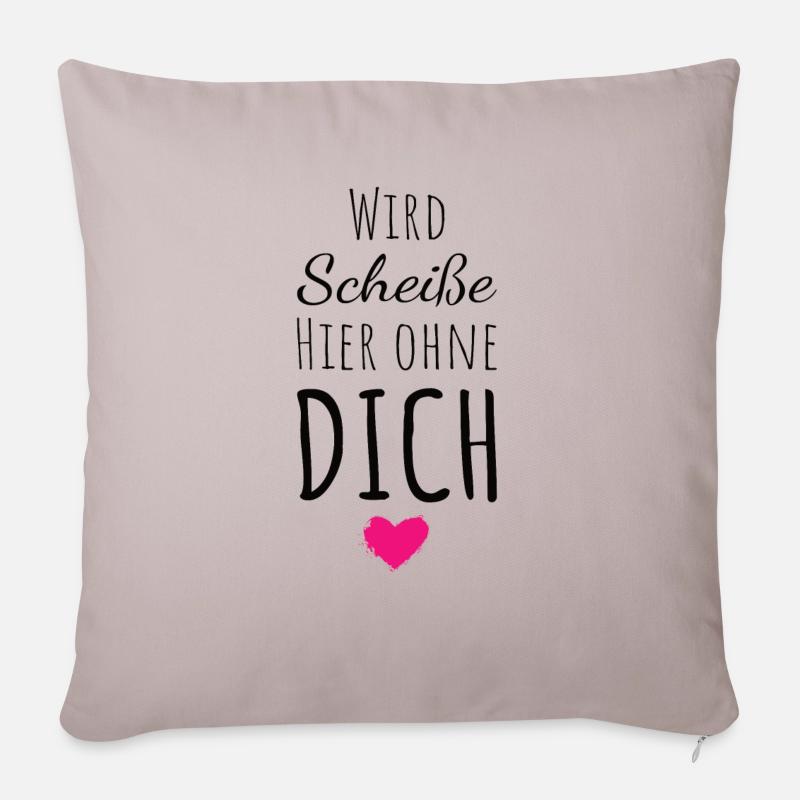 Wird Scheiße hier ohne dich Abschied Kollegin - Sofakissenbezug 45 x 45 cm - helles Taupe
