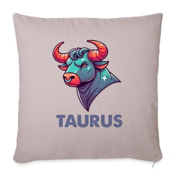 Taureau Dessin animé - Housse de coussin décorative 45 x 45 cm - taupe clair - Devant
