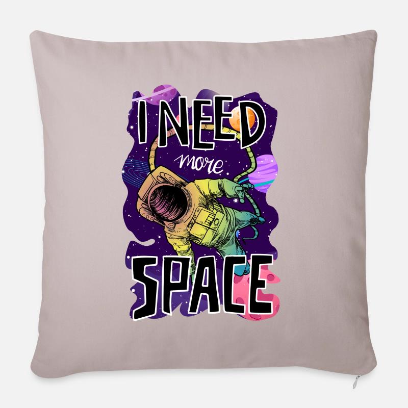 Astronaut - I need more space - Sofakissenbezug 45 x 45 cm - helles Taupe