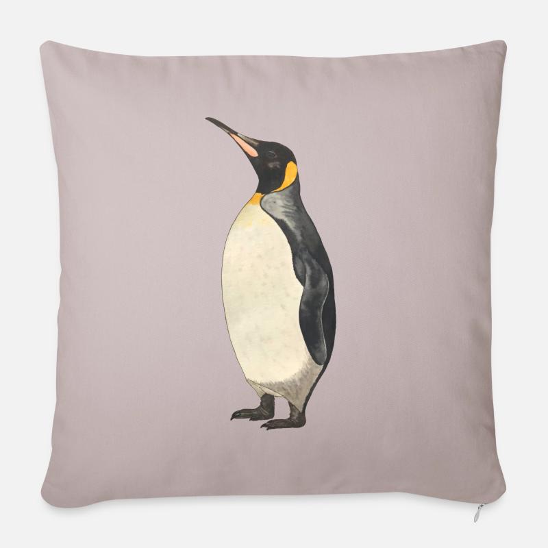 Kaiserpinguin Pinguin - Sofakissenbezug 45 x 45 cm - helles Taupe