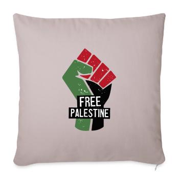 Free Palestine - Sofa pillowcase 17,3'' x 17,3'' (45 x 45 cm) - light taupe - Front