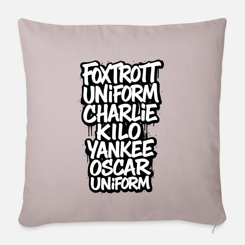 Foxtrott Uniform Charlie Kilo - Sofakissenbezug 45 x 45 cm - helles Taupe